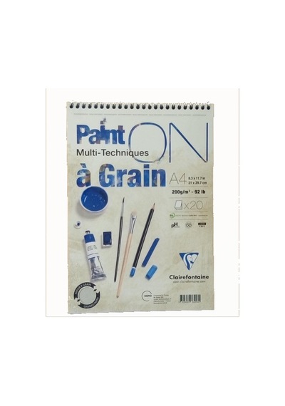 Claırefontaıne Resim Defteri Paınt-On A Graın Çizim Blok Üstten Spiralli 20 YP A4 200 GR PD 966218
