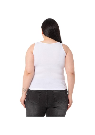 Disentis Büyük Beden Askılı Yazılı Beyaz Yeşil T-shirt-yeşil Yeşil