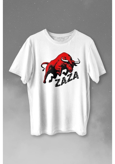 Zaza Boğa Gakkoş Elazığ Dana Beyaz Baskılı Tişört Unisex T-shirt 001