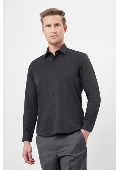 İmza Siyah Uzun Kol Düz Bez Ayağı Sert Yaka Cepsiz Pamuklu Classic Slim Fit Gömlek 1004245267 Siyah İmza Siyah Uzun Kol Düz Bez Ayağı Sert Yaka Cepsiz Pamuklu Classic Slim Fit Gömlek 1004245267 Siyah