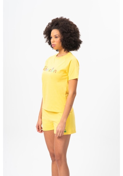 Benetton Bnt-w20360-23y Kadın T-shirt BNT-W20360-R2916 Sarı