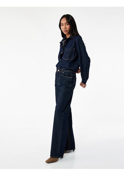Koton Normal Bel Cepli Düğmeli Düz Paça Pamuklu Denim Pantolon - Straight Fit Jean Koyu İndigo 7wal40021md Indigo Koton Normal Bel Cepli Düğmeli Düz Paça Pamuklu Denim Pantolon - Straight Fit Jean Koyu İndigo 7wal40021md Indigo