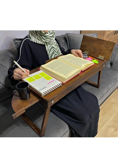 Laptop Sehpası Kitap Standı - Çalışma Masası - Çizim Masası - Yem Ceviz