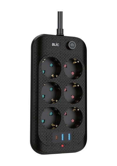 Çeşithane 6 Lı Akım Korumalı Priz 2x Usb 1x Type-c 2m Uzatma Kablosu Çocuk Korumalı 2