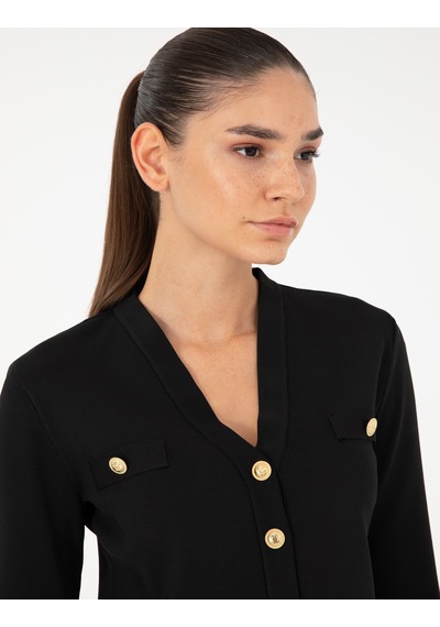 Pierre Cardin Kadın Siyah Hırka Triko 50290557-vr046 Siyah Siyah