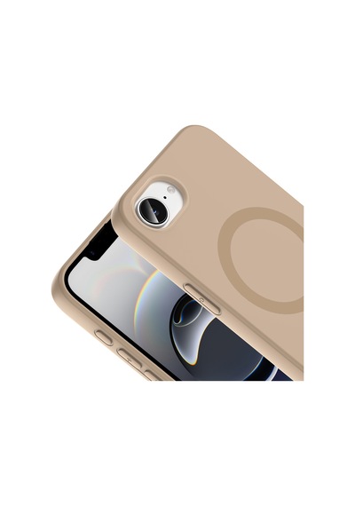 Apple Uyumlu iPhone 16e Kılıf Pastel Renkli Magsafe Kamera Yükseltili Silikon Cherena Krem