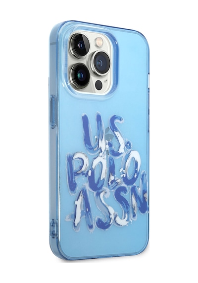 Apple Uyumlu iPhone 14 Pro Max Kılıf U.s. Polo Assn. Renkli Grafiti Baskılı Dizayn Kapak Mavi
