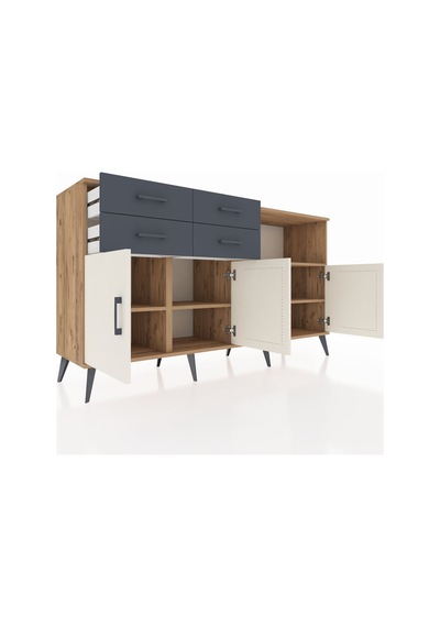 Hyperion Konsol 4 Raflı 4 Çekmeceli 4 Kapaklı 176x44x99 Çam-aytaş Çam-aytaşı/antrasit Hyperion Konsol 4 Raflı 4 Çekmeceli 4 Kapaklı 176x44x99 Çam-aytaş Çam-aytaşı/antrasit