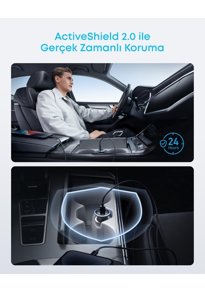 Anker 323 52.5w Çakmak Girişli Usb-c Araç Şarj Cihazı, Powerıq 3.