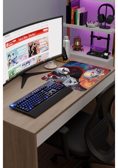 Arlecchino Genshin Impact Anime Gacha V3 - 48x40 Xl Gaming Mouse Pad Fare Altlığı