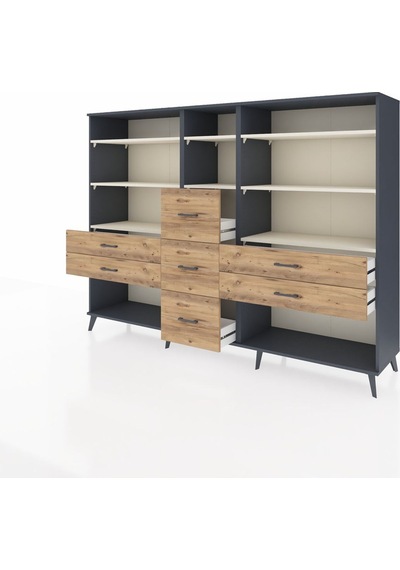 Hyperion Dolap 8 Raflı 7 Çekmeceli 220x44x163 Antrasit-aytaşı/çam Aytası/atlas Çam - Antrasıt Hyperion Dolap 8 Raflı 7 Çekmeceli 220x44x163 Antrasit-aytaşı/çam Aytası/atlas Çam - Antrasıt