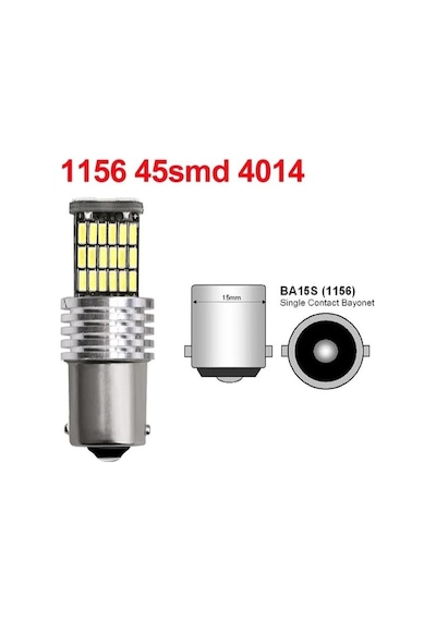 Sisa Ba15S 1156 P21W 45 Led Geri Vites Sinyal Stop Ampulü 2 Adet 1 Takım Beyaz