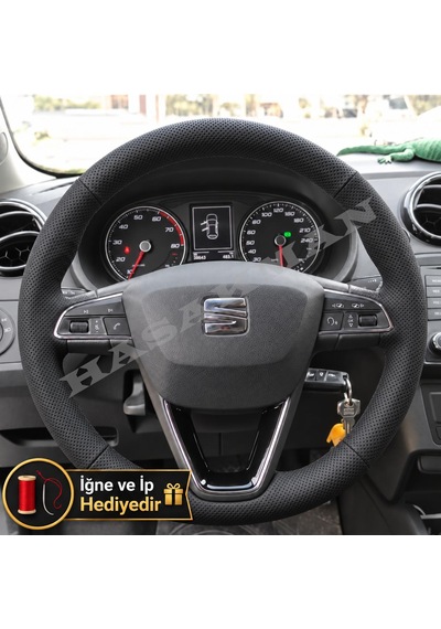 Seat Toledo Dikme Direksiyon Kılıfı Premium Komple Delikli Deri Siyah Dikiş 2015-2018
