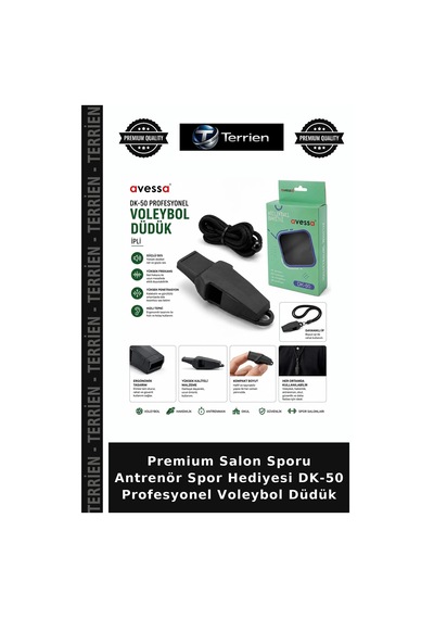 Premium Salon Sporu Antrenör Spor Hediyesi Dk-50 Profesyonel Voleybol Düdük