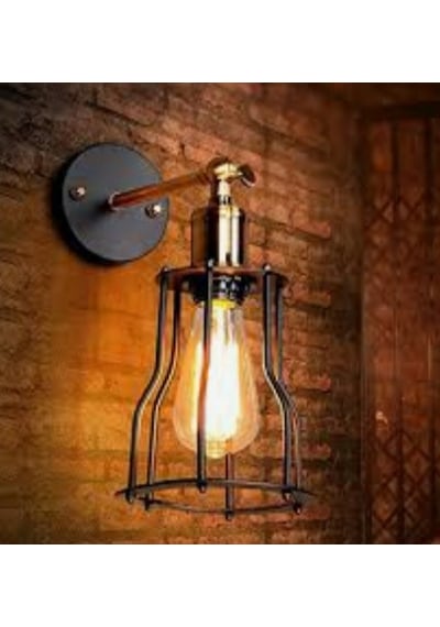 Mylights Retro Rustik Kasef Aplik Mafsalı Aplik Siyah