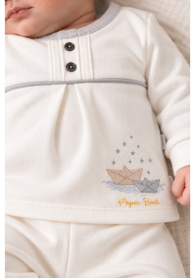 Babyhola %100 Pamuk Erkek Bebek Alt Üst Takım 13748 Gri
