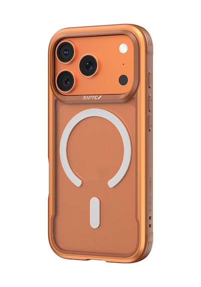 Apple Uyumlu iPhone 17 Pro Max Kılıf M-safeli Raptic Shield Classic Serisi Şeffaf Tasarım C-magnet Kapak Turuncu Turuncu