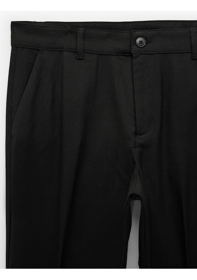 Koton Viskon Cepli Slim Fit Pileli Kumaş Pantolon Siyah 7wam40011hw