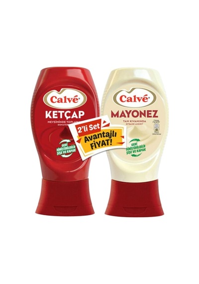Acılı Ketçap 600 Gr + Calve Yağı Azaltılmış Mayonez 540 Gr 2'li Set