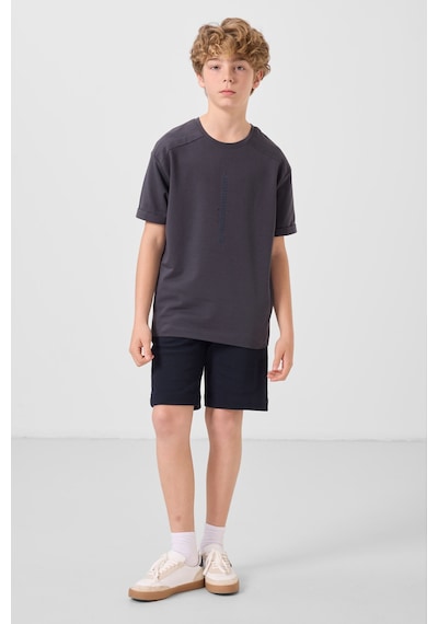 Tommylife Lacivert Pamuklu Yumuşak Dokulu Standart Fit Basic Erkek Çocuk Şort - 11293 Lacivert