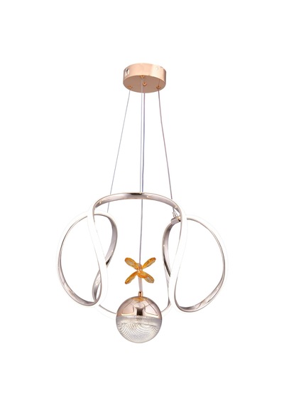 Elsa Tek Top Led Sarkıt Avize,gold,3 Renk Yanabilen Led Avize, Modern Salon Oda Led Avize