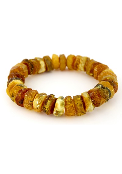 Kehribar Bileklik Amorf Tasarım Ambergold Blk23-132 Çok Renkli
