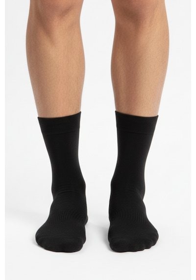 Allunique Unisex Ekstra Yumuşak Dikişsiz Siyah Soket Çorap Siyah