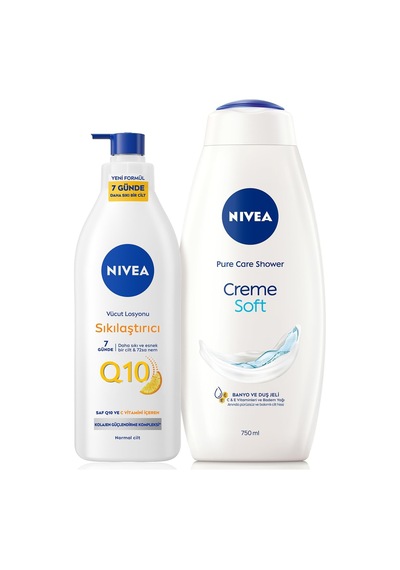 Creme Soft Kremsi Dokunuş Duş Jeli 750ml Ve Q10 Sıkılaştırıcı Nemlendrici Vücut Bakım Losyonu 400ml Diğer