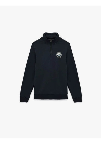 Koton Şardonlu Baskılı Yarım Fermuarlı Lacivert Erkek Sweatshirt 6wam70036mk Lacivert