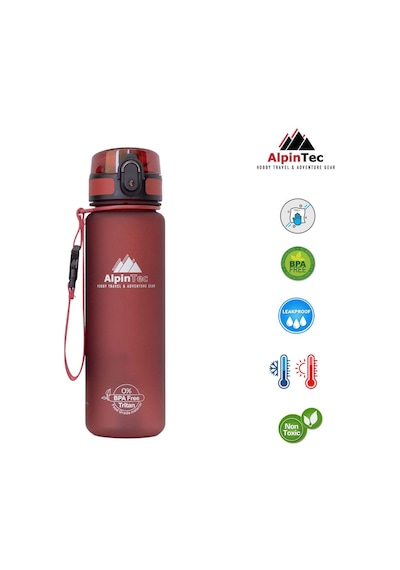 Alpintec Koyu Kırmızı 23 Cm 500 Ml Tritan Su Matarası Diğer