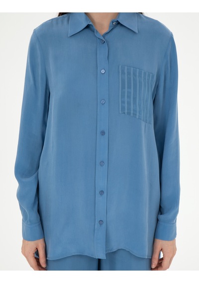 Pierre Cardin Kadın İndigo Gömlek Desenli 50305757-vr028 Indigo