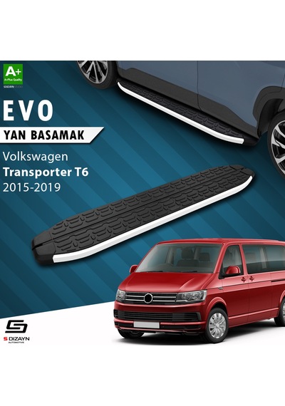S-dizayn Vw Transporter T6 Uzun Şase Evo Aluminyum Yan Basamak 253 Cm 2015-2019