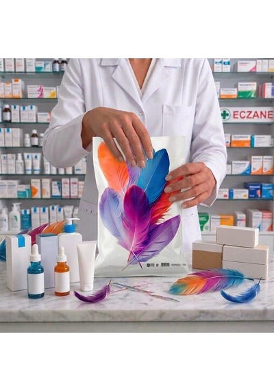 Eczane Hediyelik & Alışveriş Poşeti Bio Tüy Esintisi 25 x 35 CM 100 Adet
