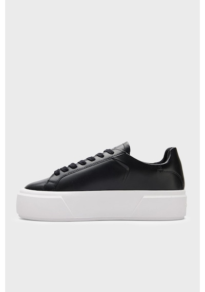 Calvin Klein Flatform Bağcıklı Deri Kadın Siyah Sneaker Yw0yw01928-beh Siyah