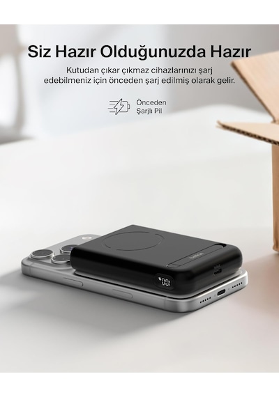 Belkin Ultracharge Pro 5000 Mah Manyetik Stantlı Power Bank, 25 W - Siyah