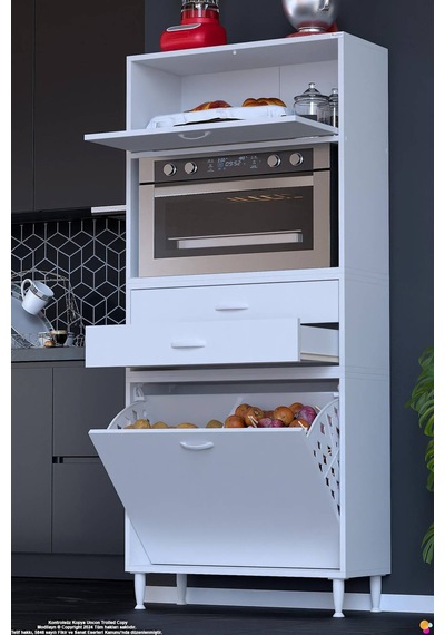 Duru 70 Cm Çok Amaçlı Fırın Dolabı 2 Çekmeceli 2 Göz Sepetli Kapaklı Banyo Kirli Çamaşır Dolabı Beyaz Duru 70 Cm Çok Amaçlı Fırın Dolabı 2 Çekmeceli 2 Göz Sepetli Kapaklı Banyo Kirli Çamaşır Dolabı Beyaz