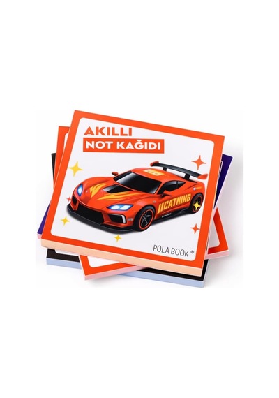 Sporcu Arabalı 4'lü Mini Akıllı Not Kağıdı Seti 100 Sayfa Yapışkansız Post-it