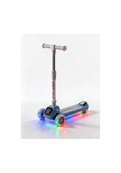 Sportpro Müzikli Rgb Neon Işıklı 3tekerli Katlanabilir Scooter 3+yaş Mavi