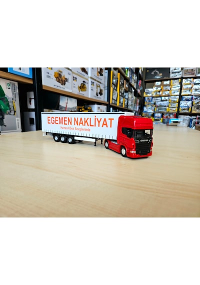 1/64 Ölçek Kırmızı Scanıa R730 Tır Maketi 25 Cm Boy