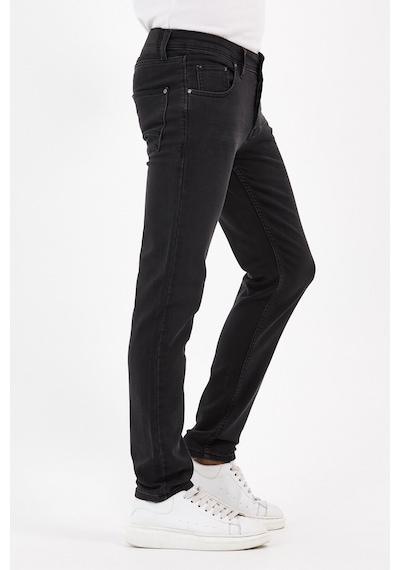 Vikingsjeans Jeans Örme Hamur Kumaş Dar Kesim Erkek Taşlamalı Füme Renk Kot Pantolon Füme