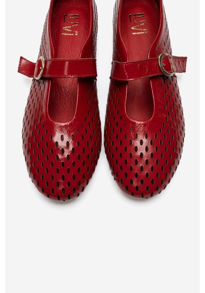 Luvi Shoes Arian Kırmızı Rugan Hakiki Deri Delikli Kadın Babet Ayakkabı Luvi Shoes Arian Kırmızı Rugan Hakiki Deri Delikli Kadın Babet Ayakkabı