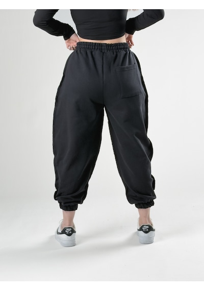 Cocopelli Dikiş Detaylı Siyah Kadın Jogger Pantolon Coc2758 Siyah
