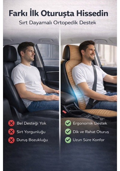 Honda Civic 2012-2015 Üniversal Vento Serisi 2 Parça Ön Oto Koltuk Minderi Taba