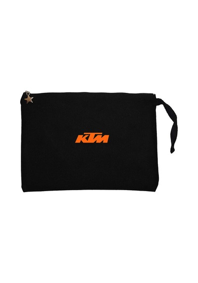 KTM Motorcycle Orange logo Siyah Clutch Cüzdan / El Çantası Siyah