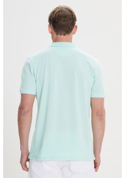 AC&Co / Altınyıldız Classics Erkek Mınt Slim Fit Dar Kesim Polo Yaka %100 Pamuk Kısa Kollu Tişört Mint