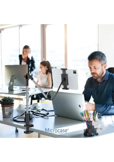 Microcase 360 Döner Başlıklı Masa Üstü Tablet Tutucu Katlanabilir Akrobat Tablet Standı - Al5725