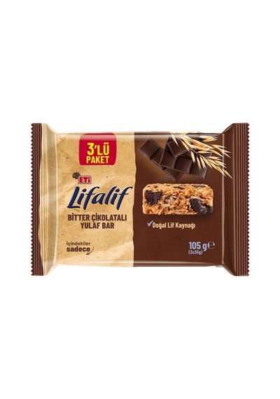 Eti Lifalif Bitter Çikolatalı Yulaf Bar 3 X 35 G - 7 Adet Tarı