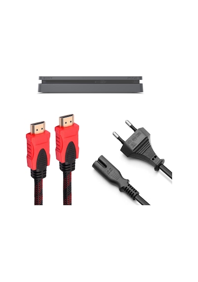 Ps4 Slim Güç Kablosu Ve Örgülü Hdmi Kablo Set Playstation 4 Aksesuar