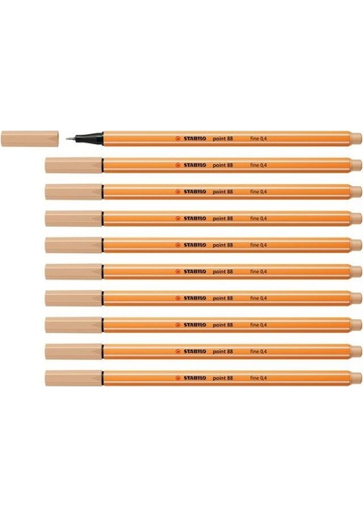 Stabilo İnce Keçe Uçlu Kalem 88 Point 0.4 Mm Ten Rengi Fineliner Kalem 10 Lu Paket