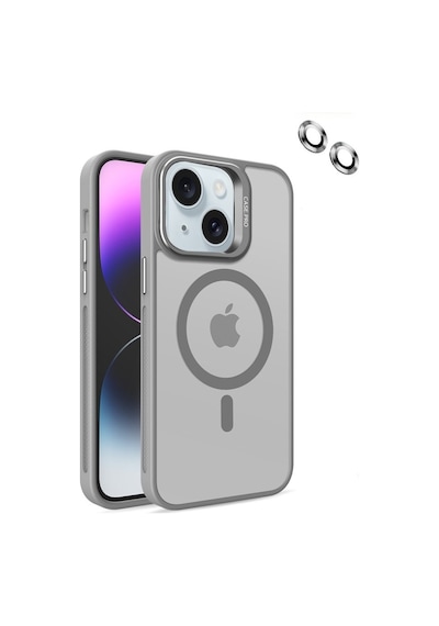 Apple Uyumlu iPhone 13 Kılıf Magsafe Standlı + Klon Kamera Lensli Kapak